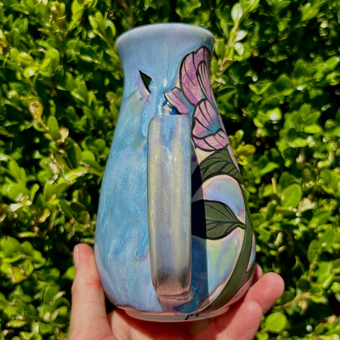 Hand-Painted Peony Drip Mug #115