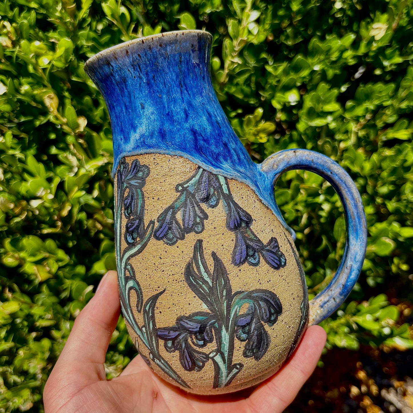 Hand-Painted Campanula Drip Mug #112