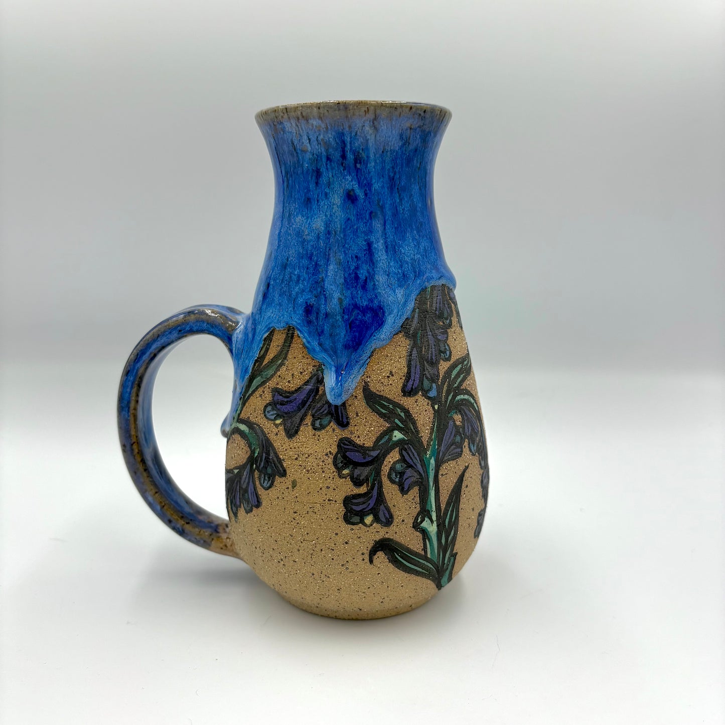 Hand-Painted Campanula Drip Mug #112