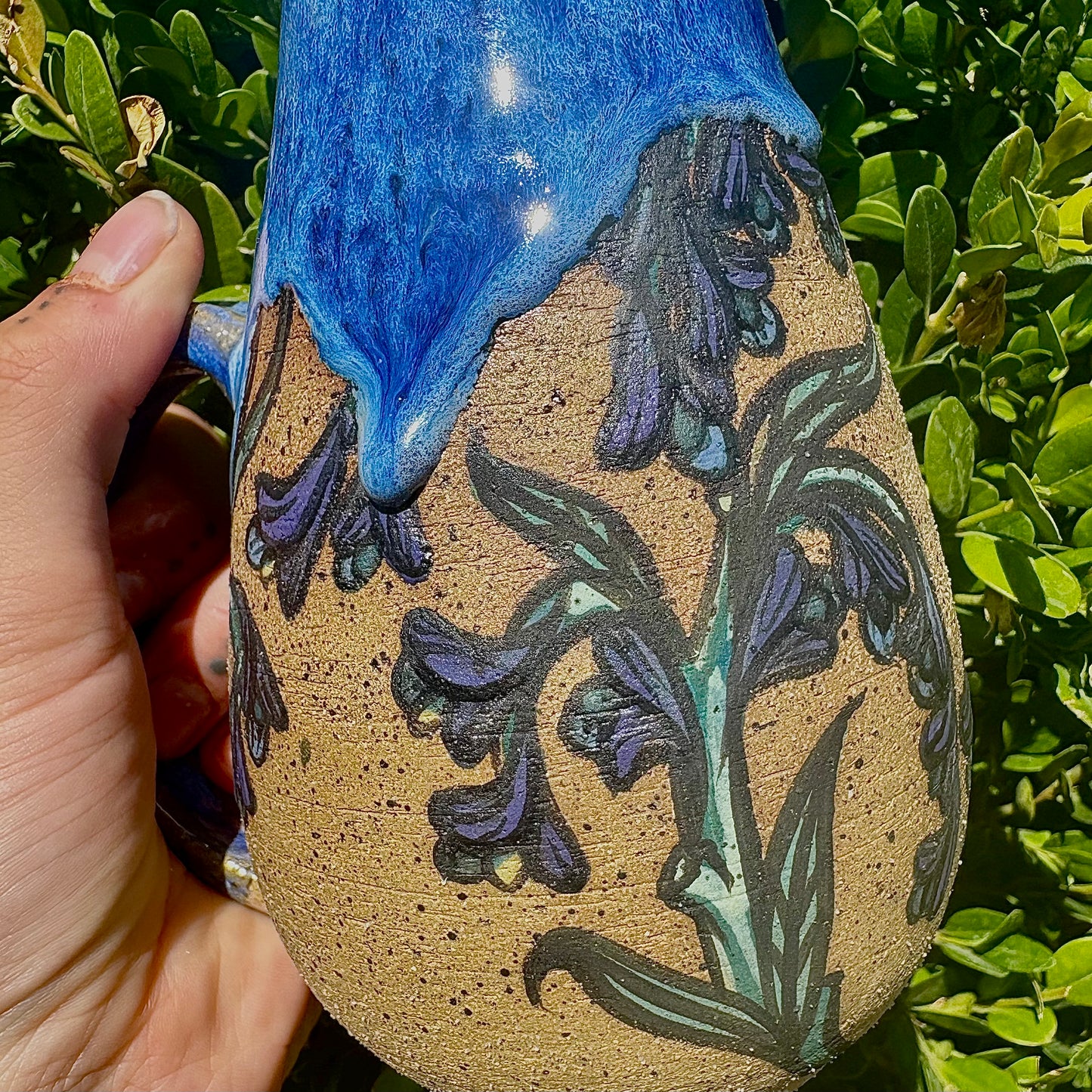 Hand-Painted Campanula Drip Mug #112