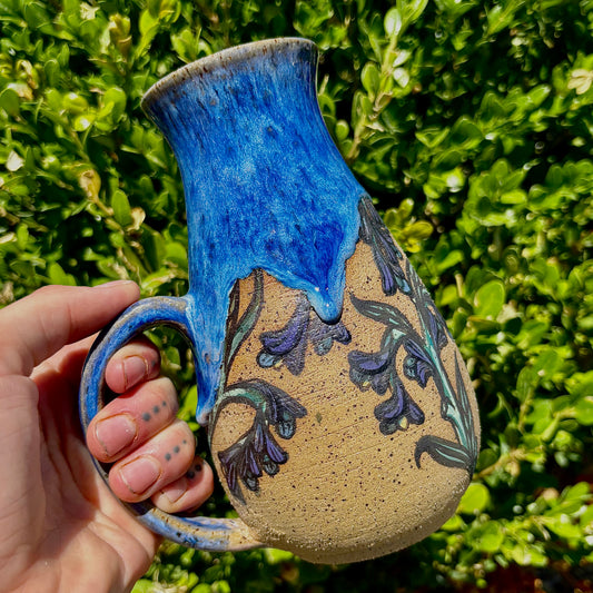 Hand-Painted Campanula Drip Mug #112