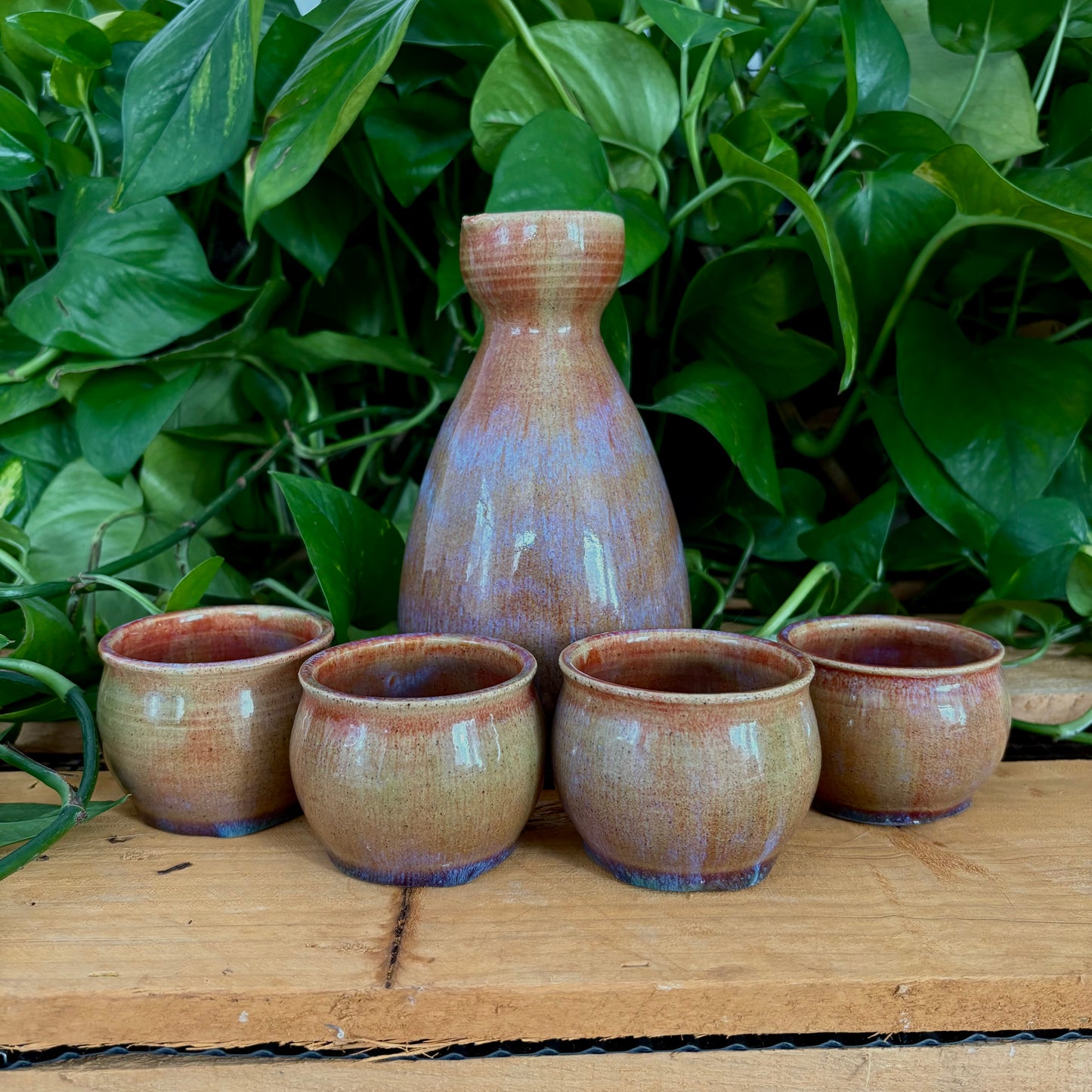 #338 Hyacinth Sake Set
